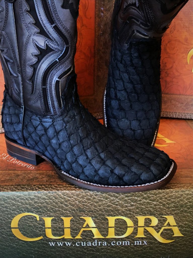 men's black pirarucu boots