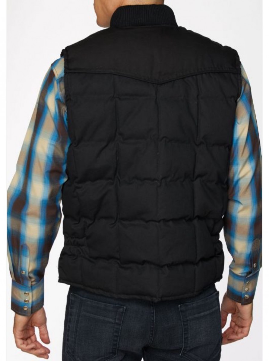 Men's Western Canvas Vest Black El Potrerito
