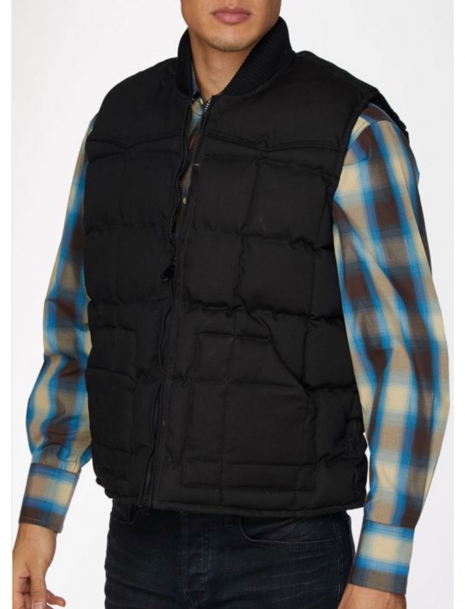 Men's Western Canvas Vest Black El Potrerito