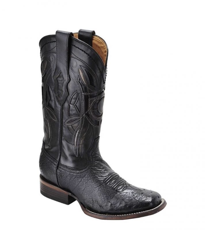 CUADRA- Men's Ostrich Belly Square Toe Boots ( Black ) - El Potrerito