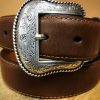 mens western leather belt