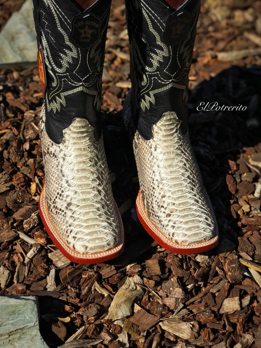 Los Altos – Men's Python Square Toe Boots ( ) El Potrerito