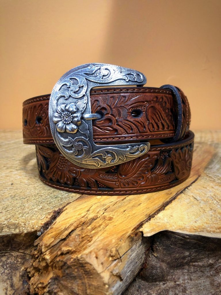 NOCONA- Women’s Tooled Leather Belt ( Brown ) – El Potrerito