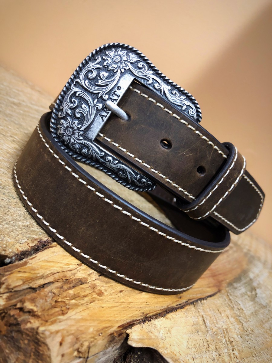ARIAT – Women’s Distressed Leather Belt ( Brown ) – El Potrerito