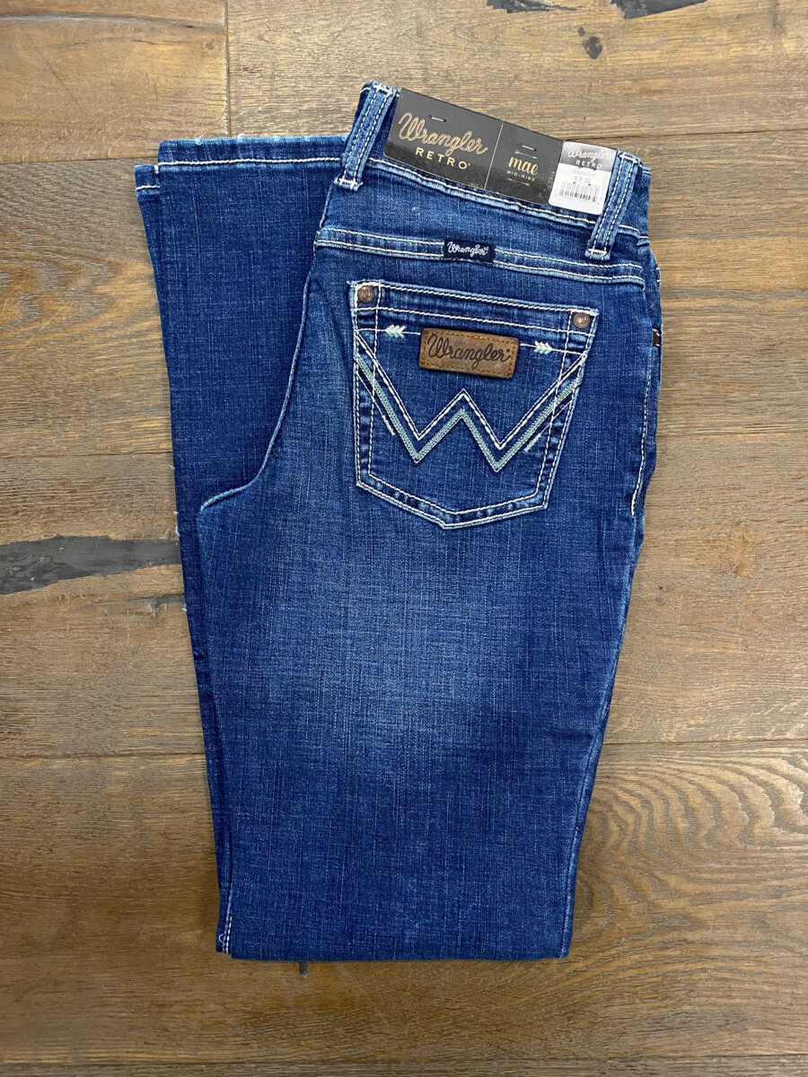 wrangler retro women's mae mid rise boot cut jeans