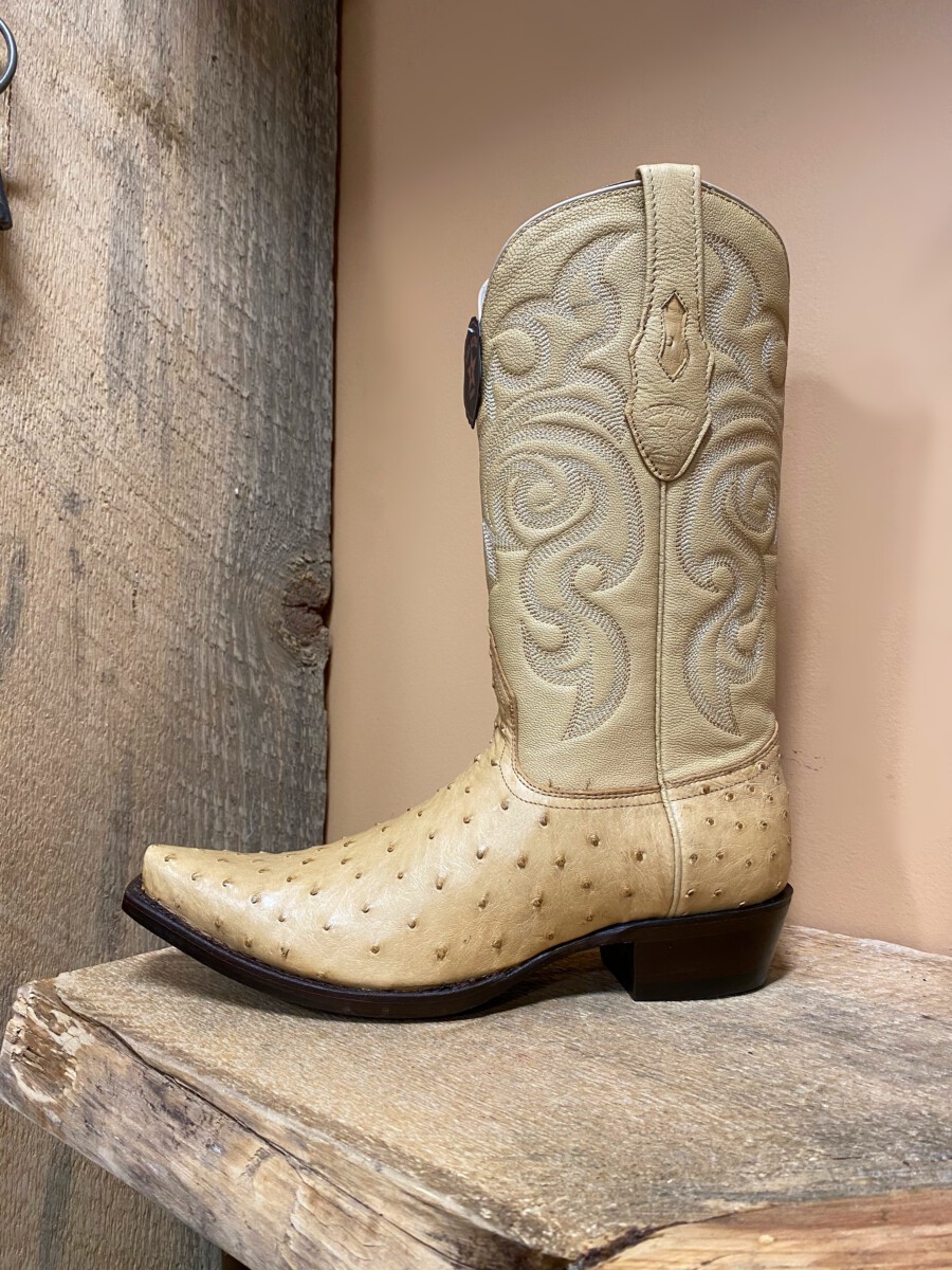 Los Altos Boots 6X Cognac Ostrich Fashion Cowboy Western Boots Mens US 7 EE  $370