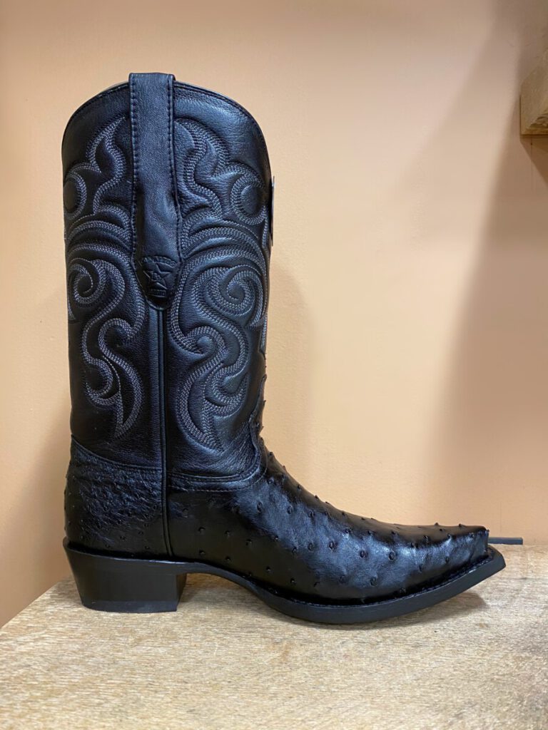 Los Altos – Los Altos Men’s Snip Toe Ostrich Black Cowboy Boots – El ...