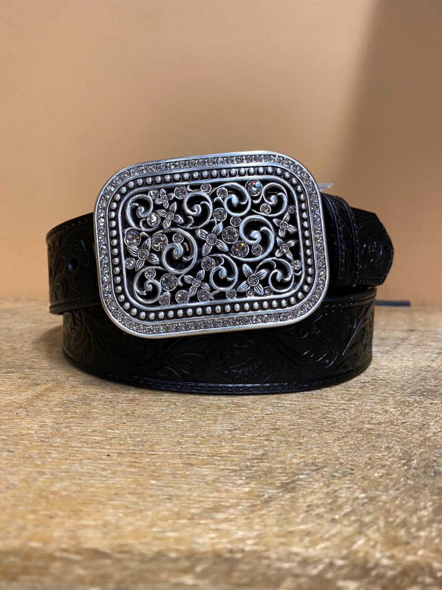 Ariat Women's Black Leather Belt With Contrast Stitching And Interchangeable Buckle