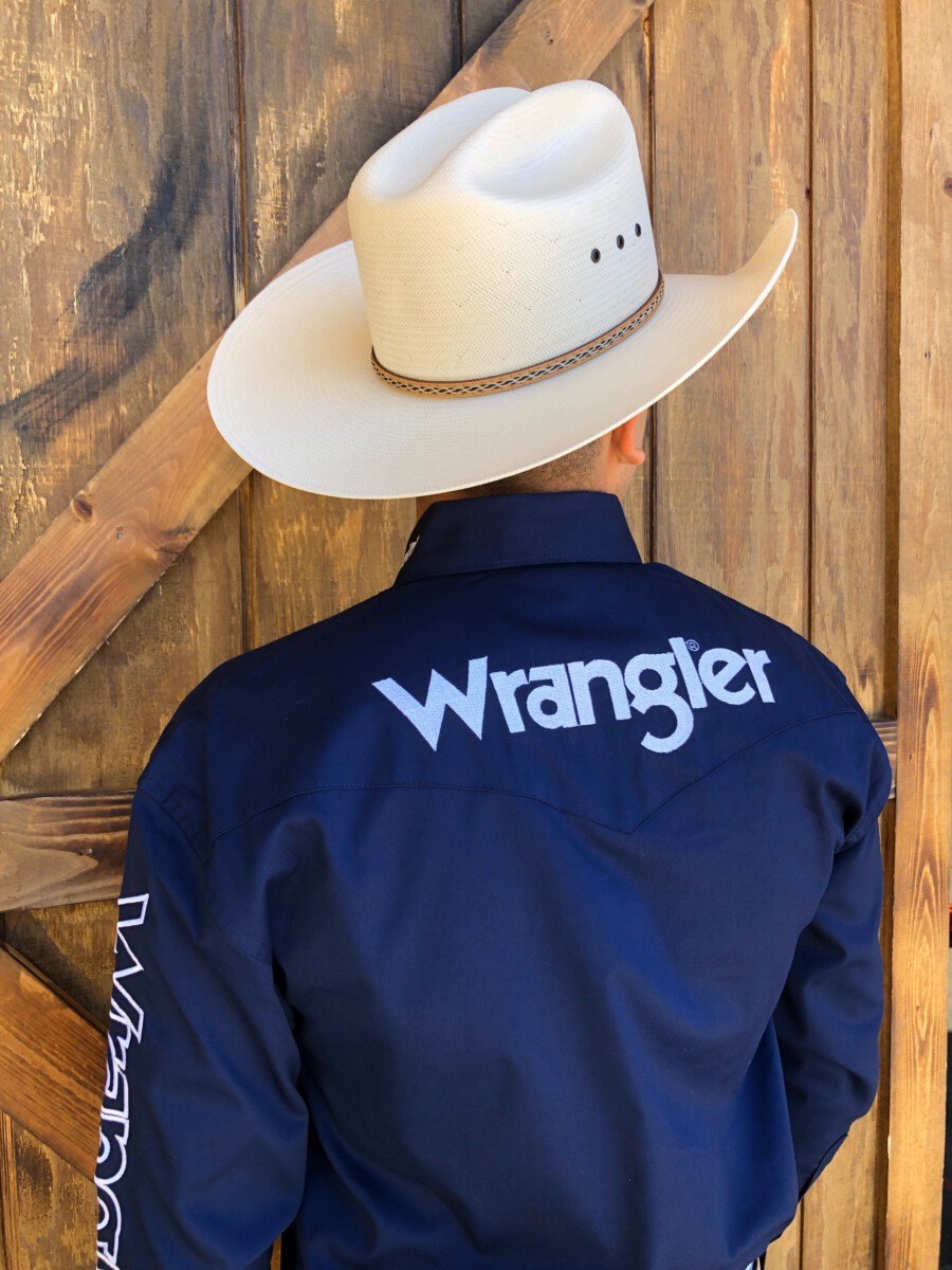 Wrangler® Logo Long Sleeve Shirt ( Navy ) – El Potrerito