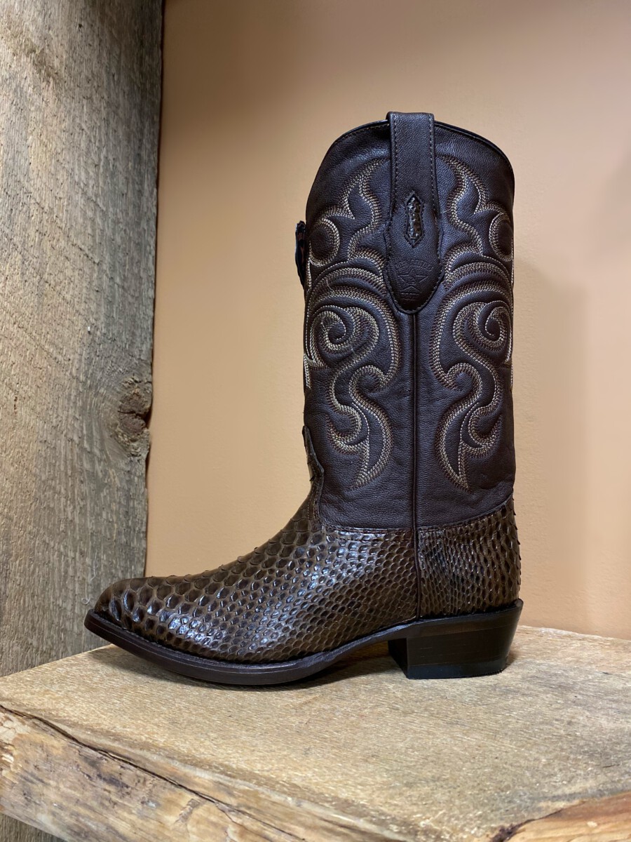 Los Altos Boots Mens European Square Toe #765749, Genuine Python Leather