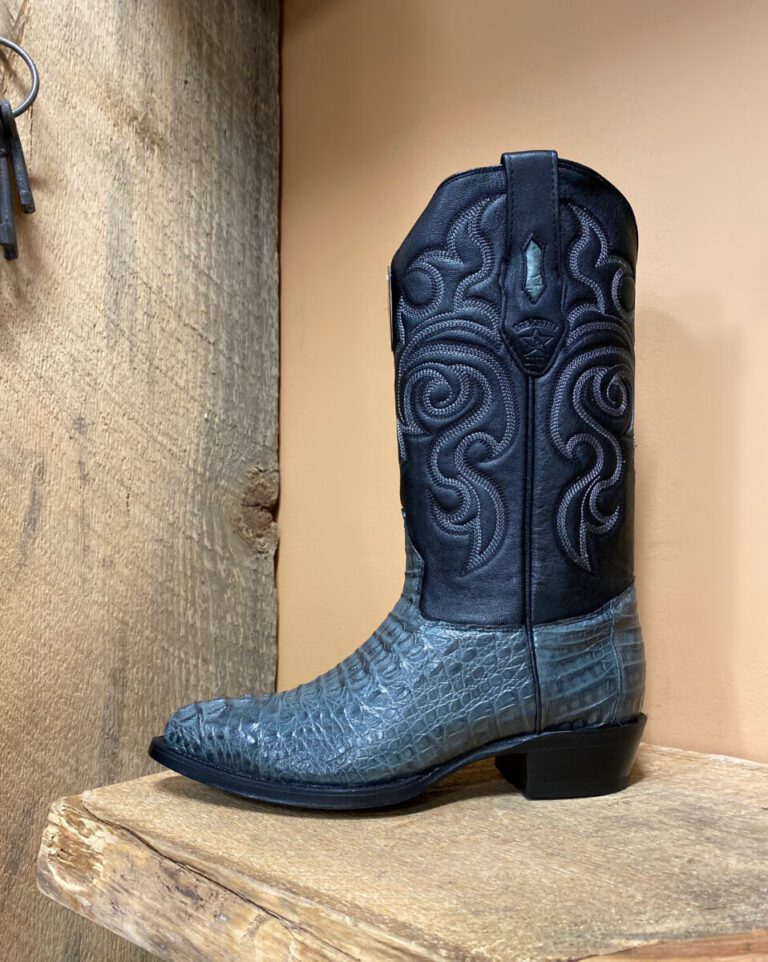 Los Altos Gray Genuine Caiman Snip Toe Boots main image 0