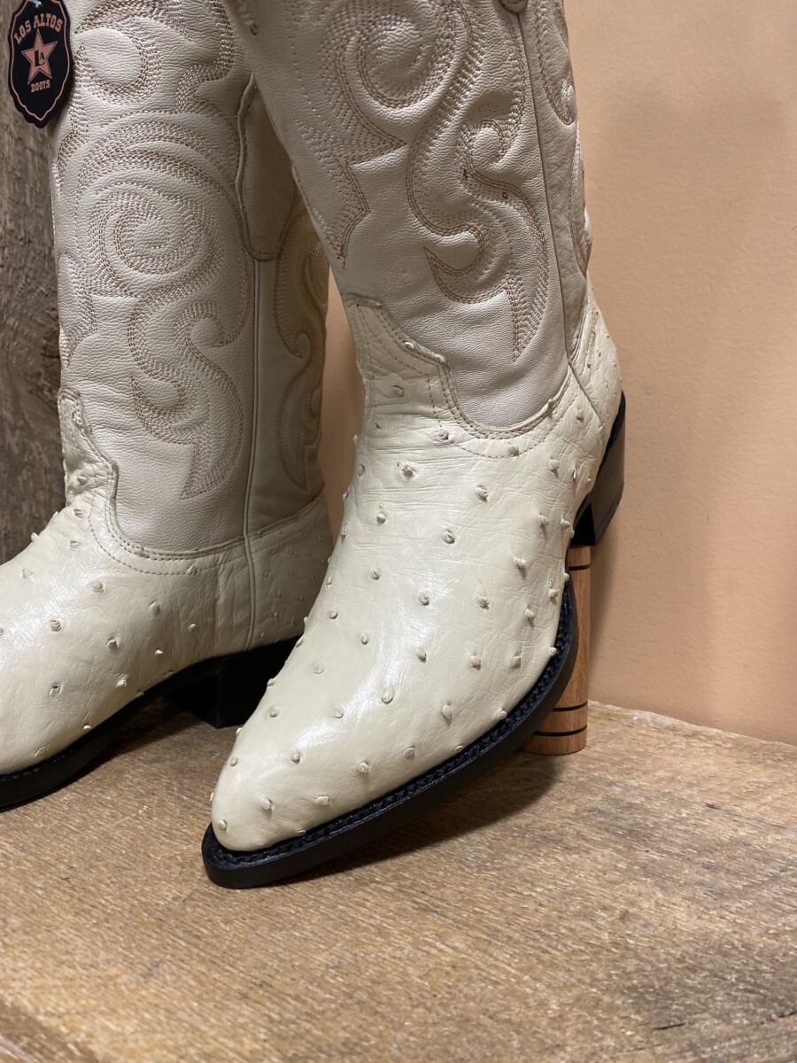 Los Altos -Men’s Los Altos Ostrich J Toe Boots Winter White – El Potrerito