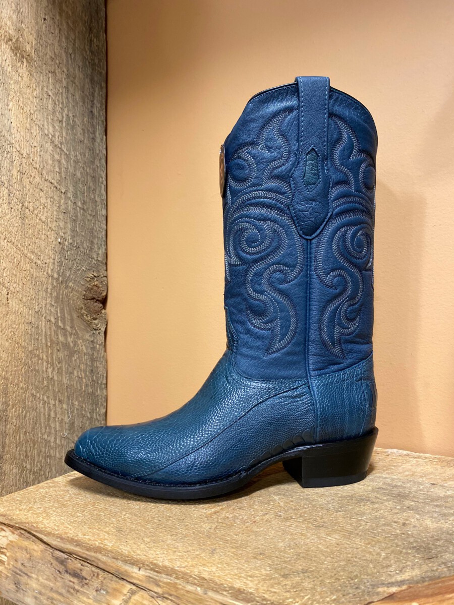 Sky Blue Full Quill Ostrich With Matching Belt – J&J Specialty Boot Co.