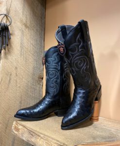 Los Altos Men's Full Quill Ostrich Motorcycle Boots