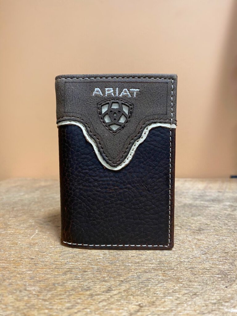 ARIAT Unisex Trifold Wallet ( Brown / Tan ) El Potrerito