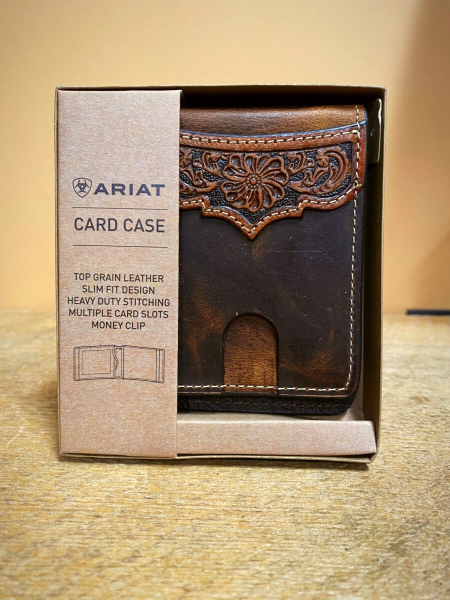 ARIAT Card Case W/ Money Clip ( Brown / Tan ) – El Potrerito