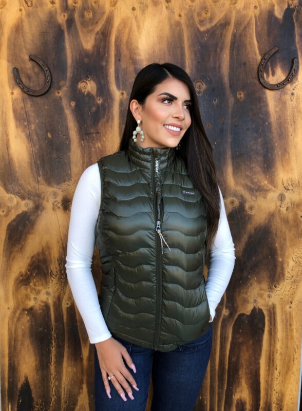 ARIAT WOMEN’S Ideal 3.0 Down Vest ( Olive Green ) El Potrerito