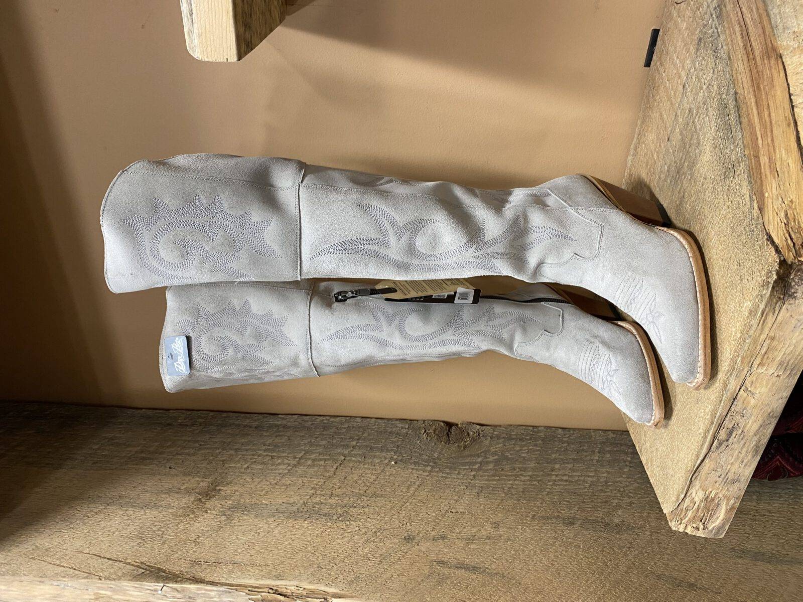 DAN POST Women’s Jilted Knee High Western / Fashion Boot (White Suede