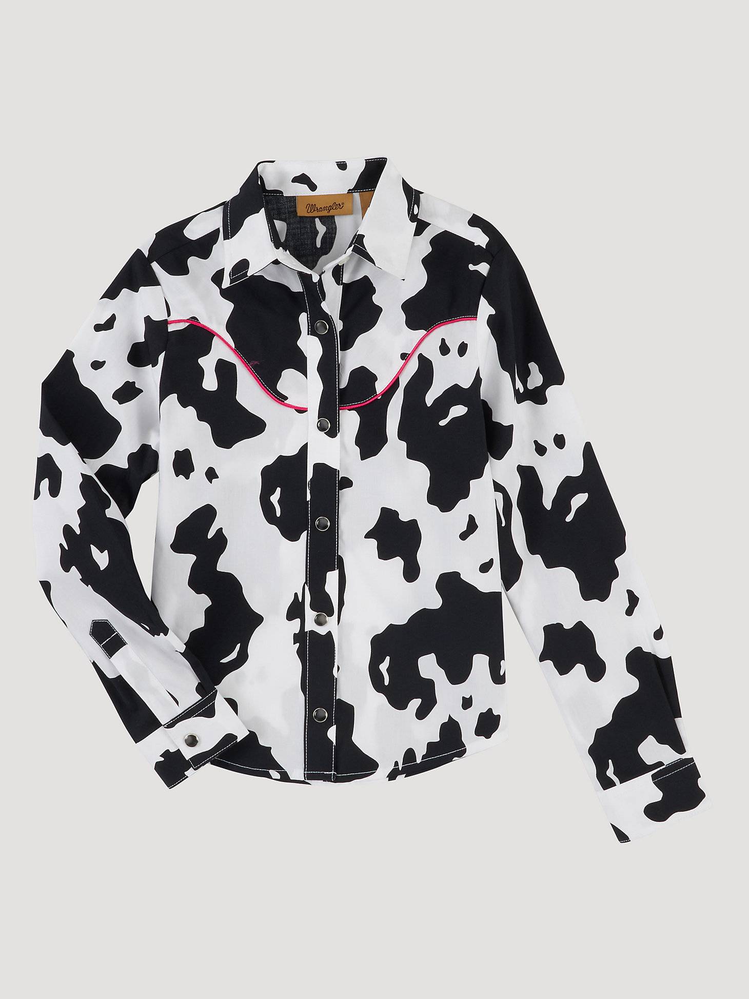 Wrangler – Girl’s Cow Print Western Shirt – El Potrerito