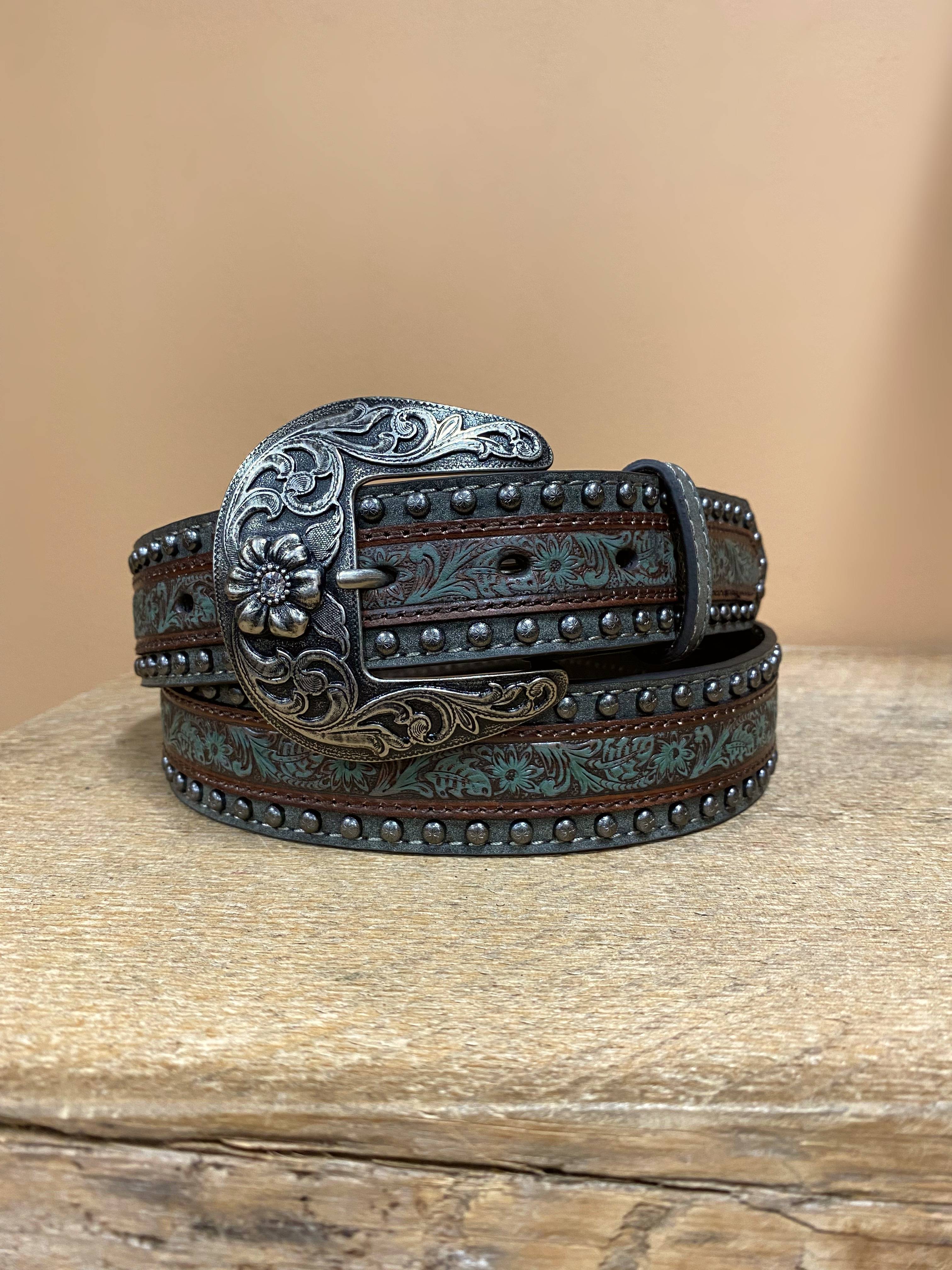 Nocona Women's Triple Hearts Belt Buckle - Silver Rhinestone Western Style