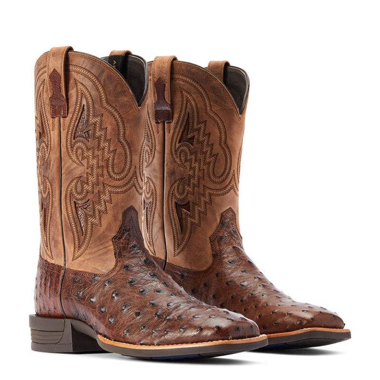 Ariat Men Dagger Western Boot ( DARK TABAC FULL QUILL OSTRICH) El Potrerito
